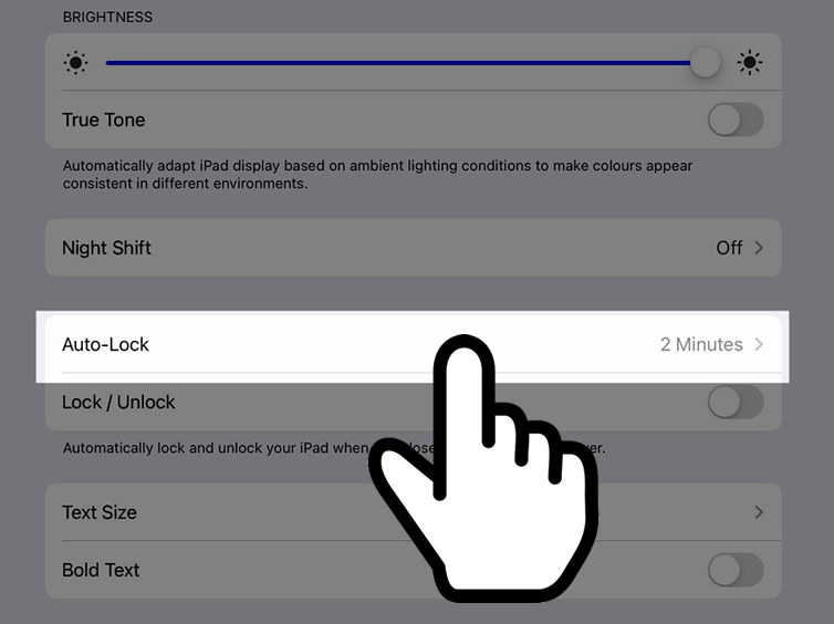 iPad Auto Lock Setting