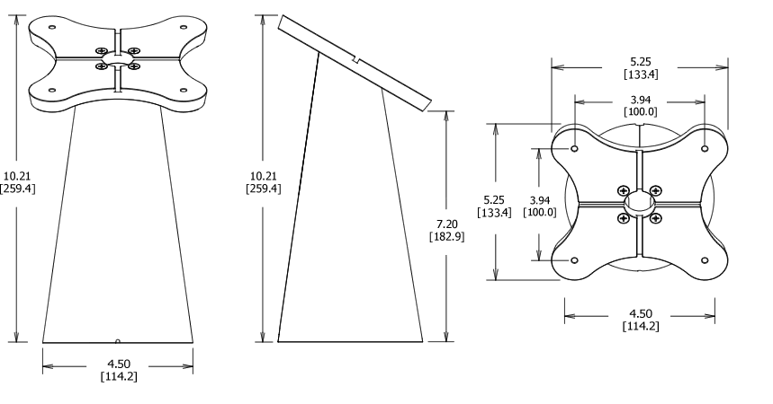 Dimensions - Fixed Surface Mount Lite
