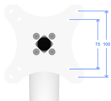 VESA 75/100mm Compatible Mounting Points - Fixed VESA Floor Stand