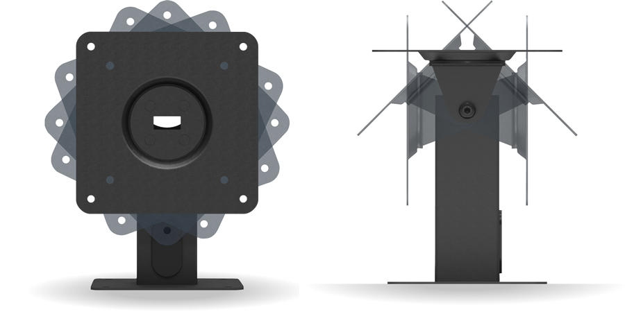 Endlessly Adjustable - 360 Rotate & Tilting VESA Compatible Surface Mount