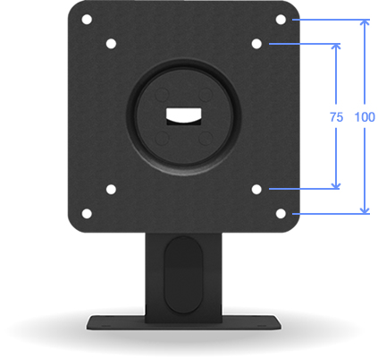 VESA 100/75 mounting pattern - 360 Rotate & Tilting VESA Compatible Surface Mount