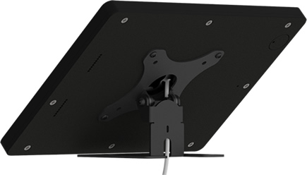 iPad tablet enclosures Back View showing Hidden Wire Management - Adjustable Flip Surface Mount
