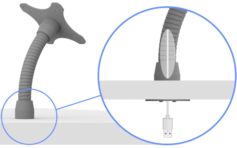 Wire Management - Flexible VESA Surface Mount