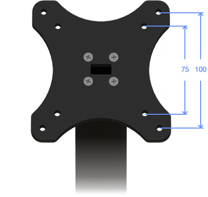 VESA 75/100mm Mounting Compatibility - Fixed Desk/Wall Surface VESA Mount